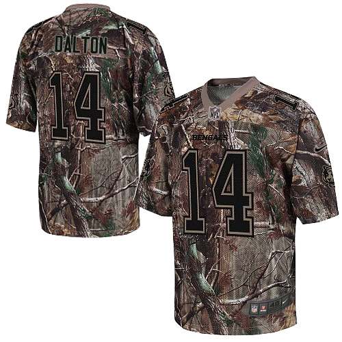 Men's Elite Andy Dalton Nike Jersey Camo - #14 Realtree NFL Cincinnati Bengals